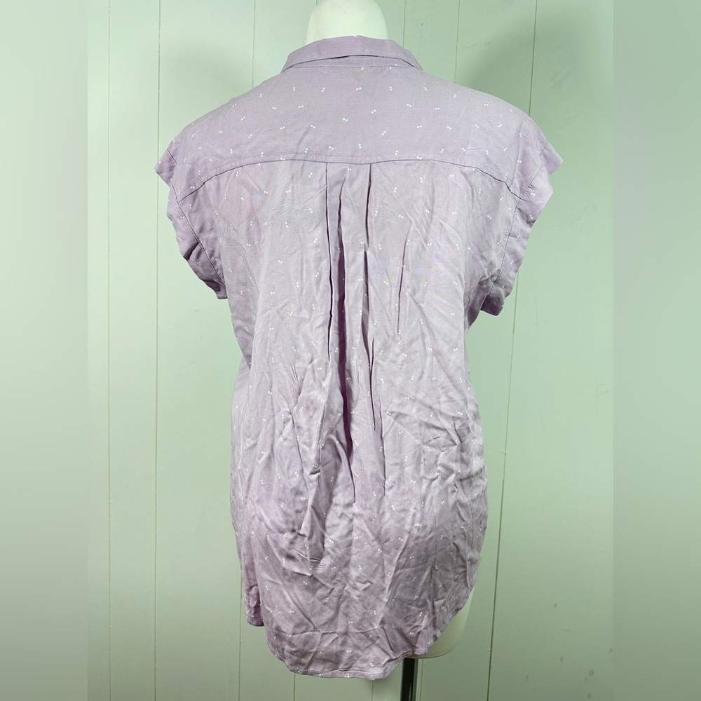 NWT Jachs Girlfriend Women's XL Sleeveless Purple Button-Down Shirt 100% Rayon - Picture 6 of 10
